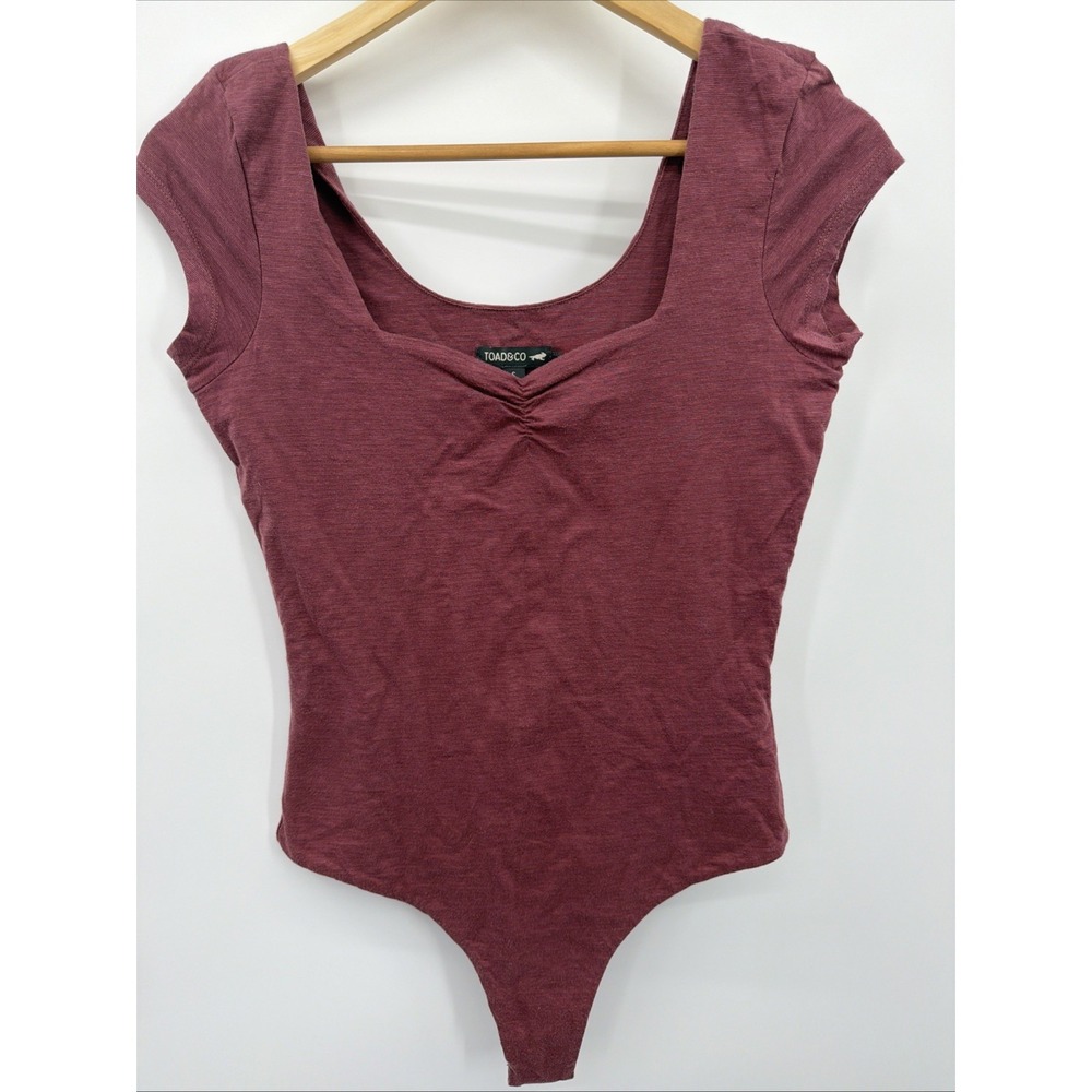 Toad & Co Maroon Gemma S S Short Sleeve Square Neck Bodysuit Samba Outdoors